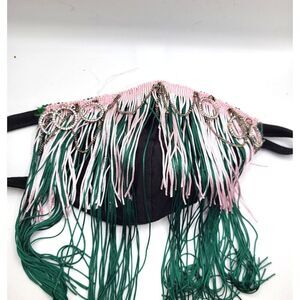 Handmade Fringe Mask with Chain and Circles Brebitz